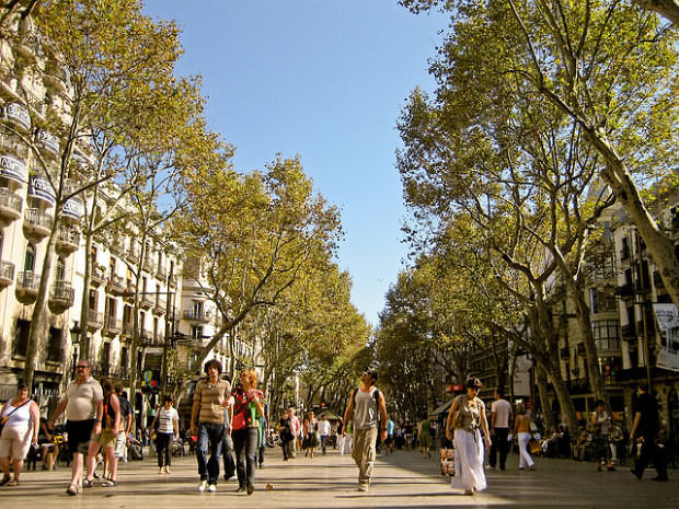 Walking on La Rambla